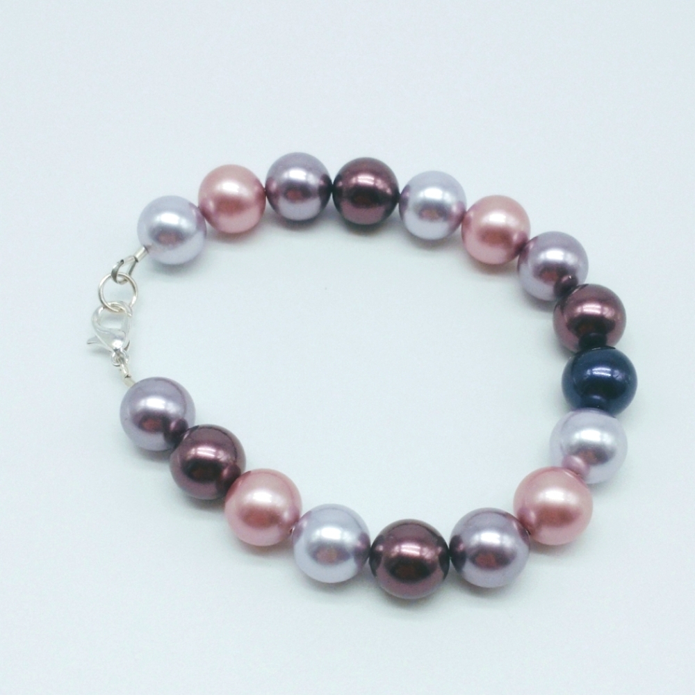 Sterling Multicolor Swarovski Pearl Bracelet